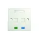 Dintek 1303-12010CH 2-Port Wall Plate with Shutter