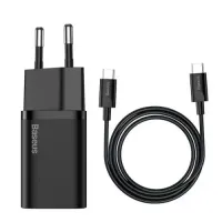 

                                    Baseus Super Si Quick Charger 1C 25W With Cable Type-C to Type-C (Black)