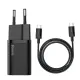 Baseus Super Si Quick Charger 1C 25W With Cable Type-C to Type-C (Black)