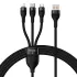 Baseus Flash Series Ⅱ One-for-three Fast Charging Data Cable USB to M+L+C 66W 1.2m Black