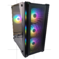 

                                    XJOGOS M211BK 4 RGB FAN, MESH+ FULL TEMPERED GLASS BLACK ATX GAMING COMPUTER CASE