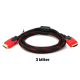 HDMI Cable High Speed Black & Red 3 Miter