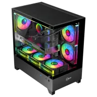 Carbono CG360TB Black M-ATX Mid Tower Gaming Casing