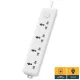 Deli CT703ES 3 Pin 4 Port 3 Meter Power Strip With Surge Protection